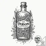 An apothecary bottle labeled “poison”, tattoo… – tattoo sketch (№1751682393_0, 05.07.2025 02:26) — tattoovalue.net