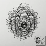 A camera aperture symbol, tattoo drawing outl… – tattoo sketch (№1751682478_0, 05.07.2025 02:27) — tattoovalue.net