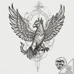 Griffin, tattoo flash sheet design, unique de… – tattoo sketch (№1751682566_0, 05.07.2025 02:29) — tattoovalue.net