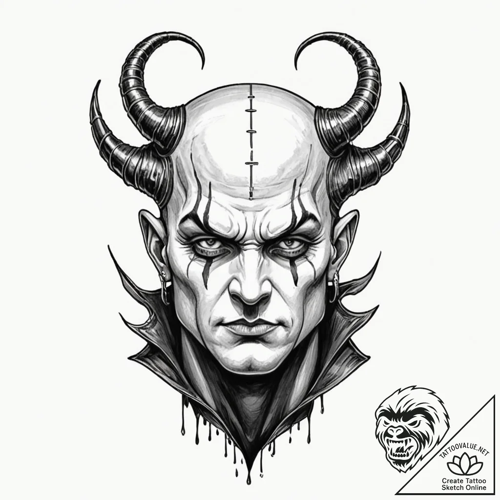 A neo-traditional tattoo of morpheus's helm f... - tattoo sketch (№1751682654_0, 05.07.2025 02:30) — tattoovalue.net