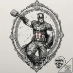 A neo-traditional tattoo of captain america l… – tattoo sketch (№1751682824_0, 05.07.2025 02:33) — tattoovalue.net