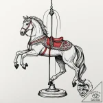 Carousel horse, tattoo sketch design, studio… – tattoo sketch (№1751682910_0, 05.07.2025 02:35) — tattoovalue.net