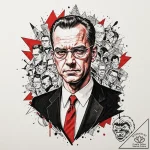 A graphic novel style portrait of agent smith… – tattoo sketch (№1751683510_0, 05.07.2025 02:45) — tattoovalue.net