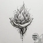 Fire, concept art for tattoo, rough sketchy l… – tattoo sketch (№1751683592_0, 05.07.2025 02:46) — tattoovalue.net