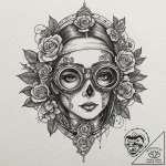 Steampunk goggles, tattoo drawing outline, st… – tattoo sketch (№1751683848_0, 05.07.2025 02:50) — tattoovalue.net