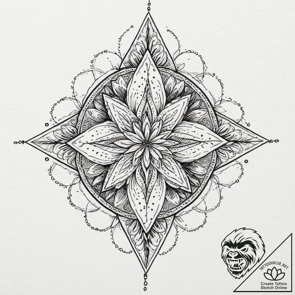 Five-pointed star, tattoo sketch design, blac... - tattoo sketch (№1751684358_0, 05.07.2025 02:59) — tattoovalue.net