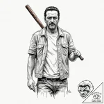 A neo-traditional portrait of negan from the… – tattoo sketch (№1751684529_0, 05.07.2025 03:02) — tattoovalue.net