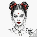 A trash polka composition of a beautiful ball… – tattoo sketch (№1751684787_0, 05.07.2025 03:06) — tattoovalue.net