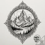 A minimalist tattoo of the three peaks of mor… – tattoo sketch (№1751685390_0, 05.07.2025 03:16) — tattoovalue.net