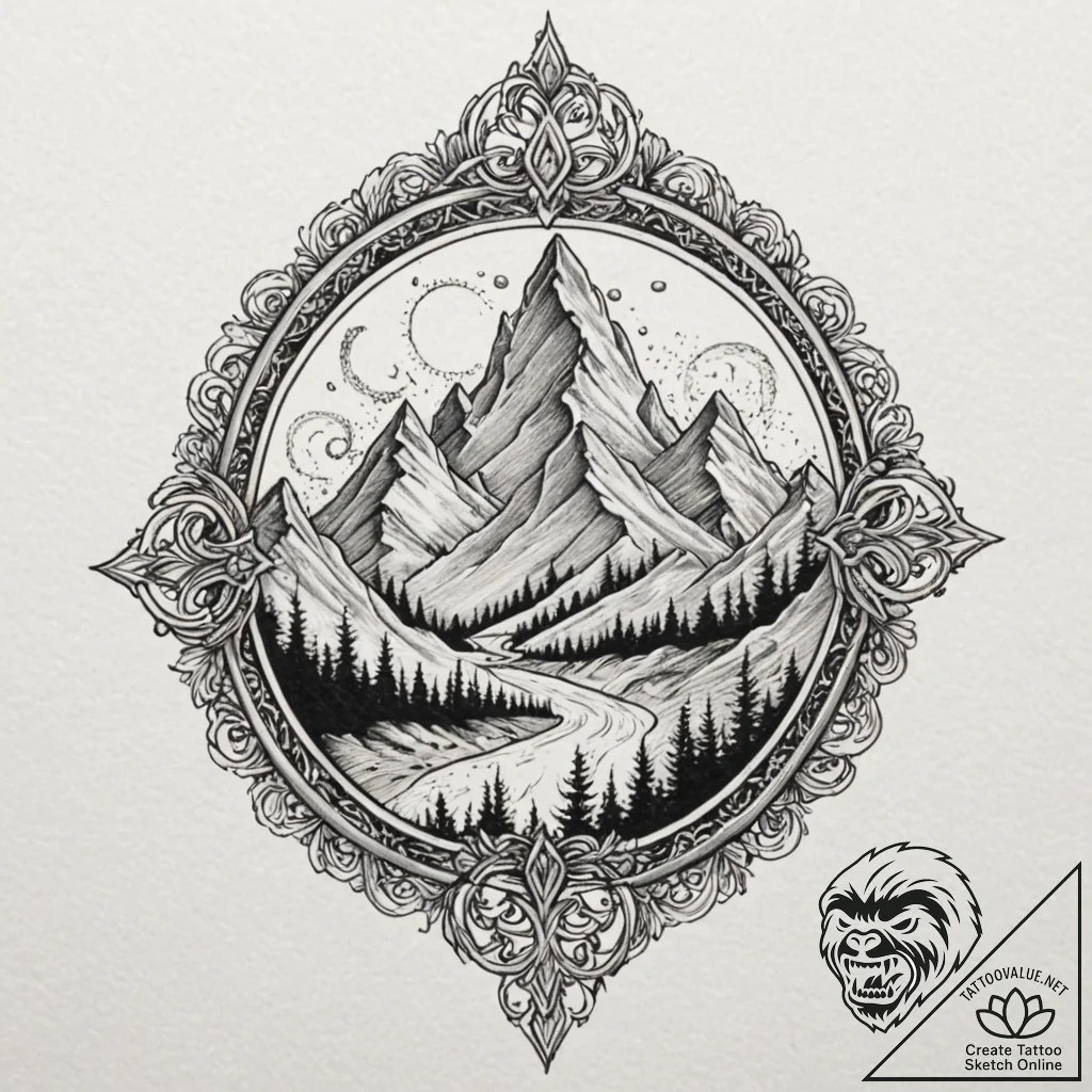 A minimalist tattoo of the three peaks of mor... - tattoo sketch (№1751685390_0, 05.07.2025 03:16) — tattoovalue.net
