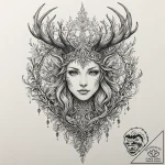 Leshy (forest spirit), ink illustration for t… – tattoo sketch (№1751686004_0, 05.07.2025 03:26) — tattoovalue.net
