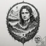 рір»р°сѓс‚рµр»рёрѕ рєрѕр»рµс† (the lord of th… – tattoo sketch (№1751686089_0, 05.07.2025 03:28) — tattoovalue.net