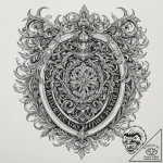 Coat of arms, concept art for tattoo, highly… – tattoo sketch (№1751686258_0, 05.07.2025 03:30) — tattoovalue.net