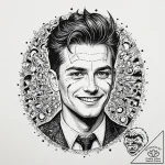A trash polka portrait of homelander from the… – tattoo sketch (№1751686343_0, 05.07.2025 03:32) — tattoovalue.net