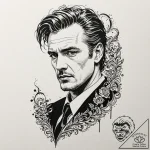 A trash polka composition of mr. blonde from… – tattoo sketch (№1751686428_0, 05.07.2025 03:33) — tattoovalue.net