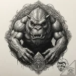 43. a sketch of a rancor, monstrous and power… – tattoo sketch (№1751686937_0, 05.07.2025 03:42) — tattoovalue.net