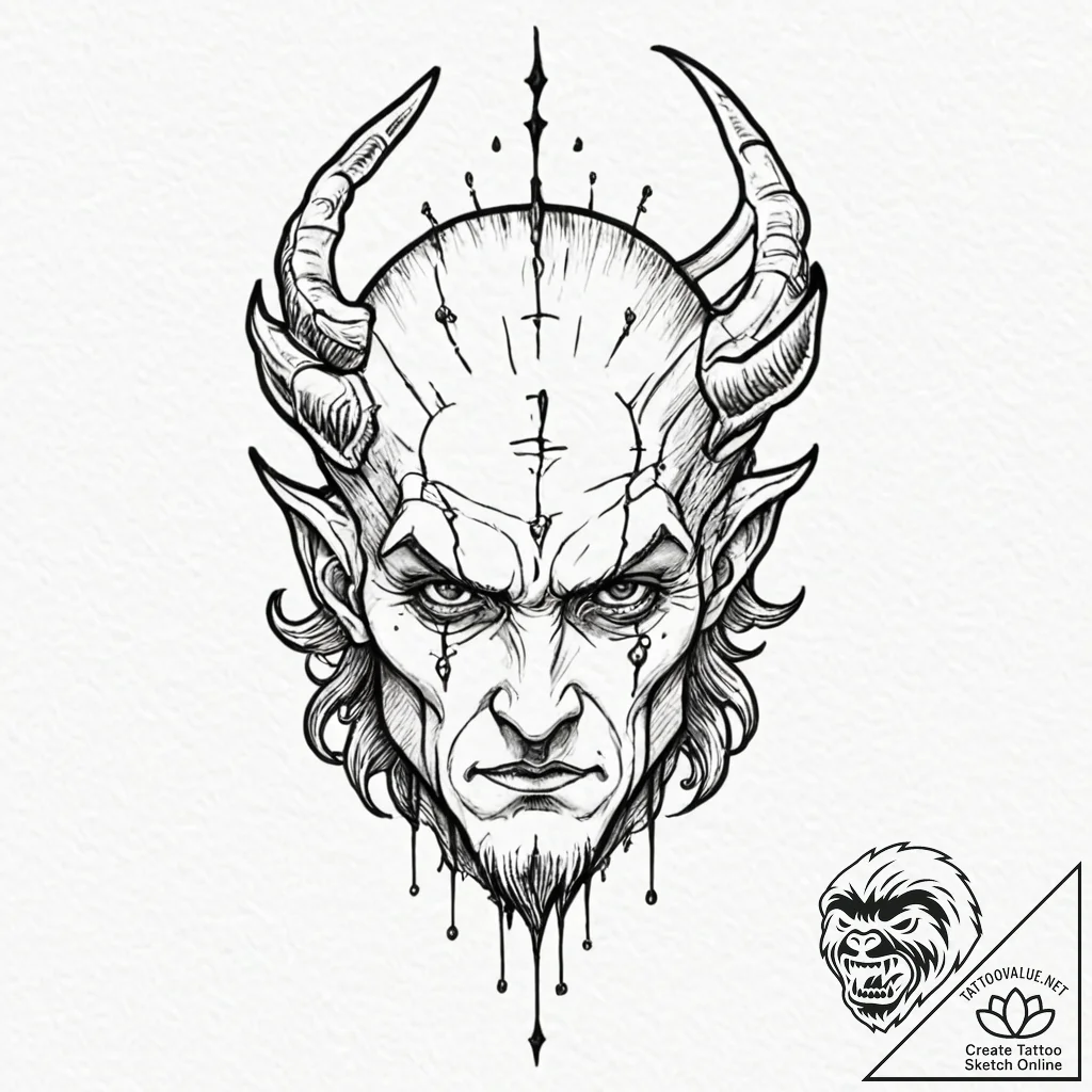 A neo-traditional tattoo of morpheus's helm f... - tattoo sketch (№1751688073_0, 05.07.2025 04:01) — tattoovalue.net