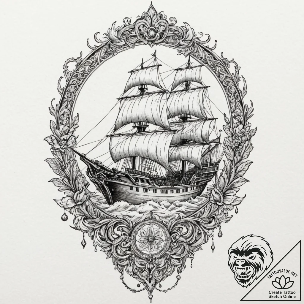A linework tattoo of the nebuchadnezzar ship.... - tattoo sketch (№1751688390_0, 05.07.2025 04:06) — tattoovalue.net