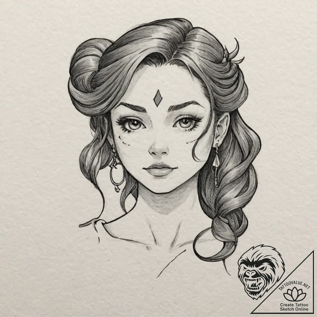 A graphic novel style tattoo of the main char... - tattoo sketch (№1751688730_0, 05.07.2025 04:12) — tattoovalue.net