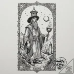 A tarot card (e.g., the fool, the hermit, the… – tattoo sketch (№1751689765_0, 05.07.2025 04:29) — tattoovalue.net