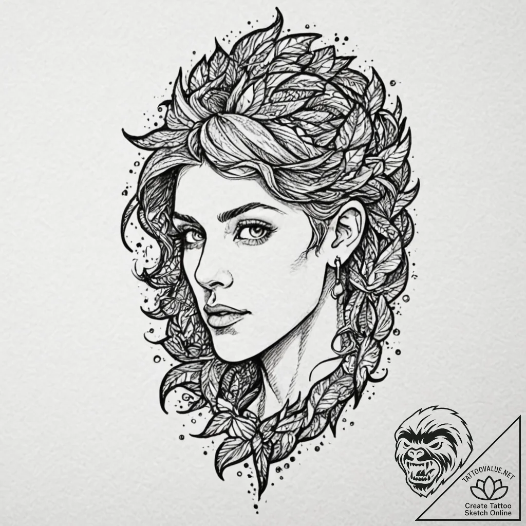 Merlin, artistic tattoo sketch, on white pape... - tattoo sketch (№1751690023_0, 05.07.2025 04:33) — tattoovalue.net