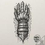 A medieval knight’s gauntlet, tattoo sketch d… – tattoo sketch (№1751690792_0, 05.07.2025 04:46) — tattoovalue.net