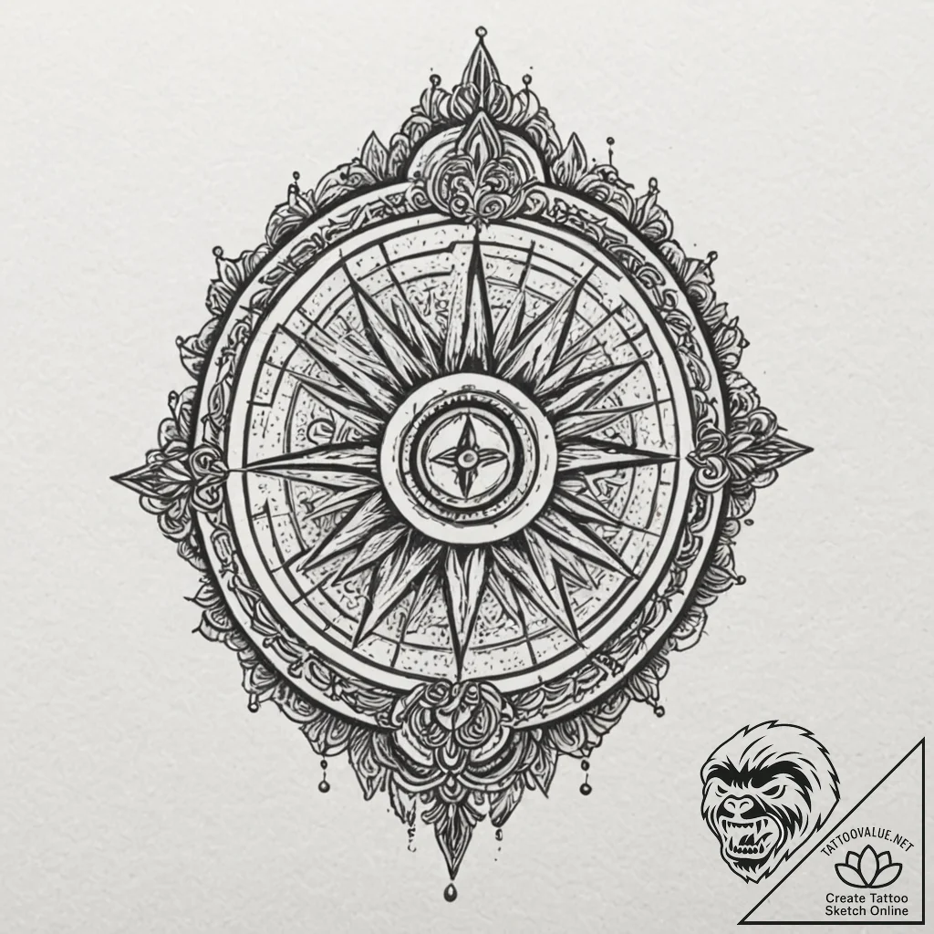 A sketch of the continental hotel coin, a sym... - tattoo sketch (№1751690959_0, 05.07.2025 04:49) — tattoovalue.net