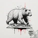Bear, ink illustration for tattoo, rough sket… – tattoo sketch (№1751691392_0, 05.07.2025 04:56) — tattoovalue.net