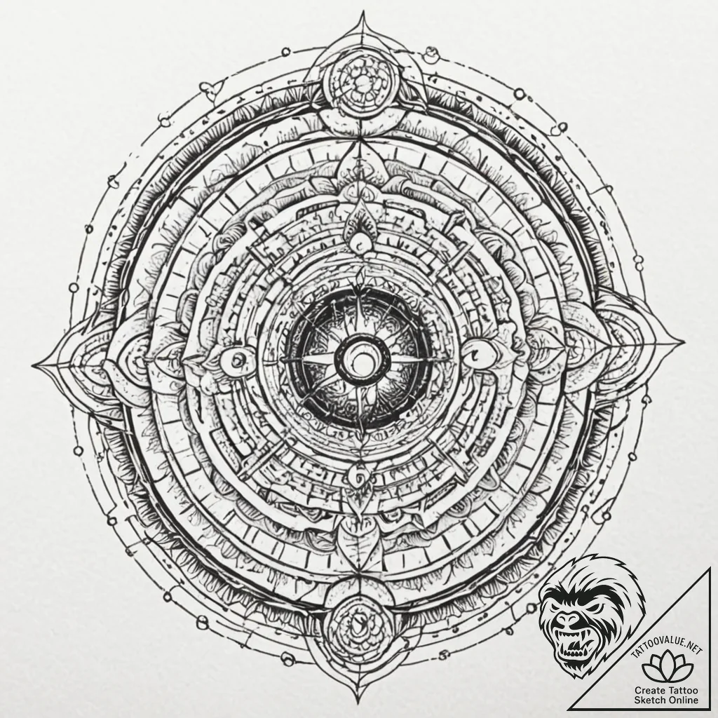A dotwork tattoo of hal 9000's red eye, with... - tattoo sketch (№1751691660_0, 05.07.2025 05:01) — tattoovalue.net