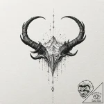 A linework tattoo of the horn of gondor, brok… – tattoo sketch (№1751692551_0, 05.07.2025 05:15) — tattoovalue.net