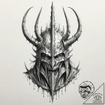 A trash polka design of the witch-king of ang… – tattoo sketch (№1751692722_0, 05.07.2025 05:18) — tattoovalue.net
