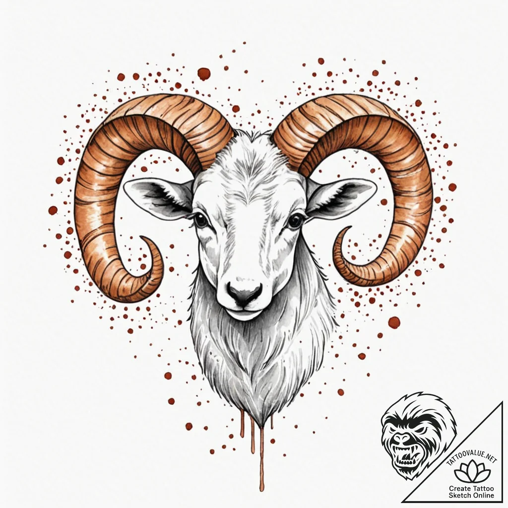 Aries, tattoo drawing outline, soft whip shad... - tattoo sketch (№1751693240_0, 05.07.2025 05:27) — tattoovalue.net