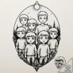 A neo-traditional tattoo of the creepy childr… – tattoo sketch (№1751693415_0, 05.07.2025 05:30) — tattoovalue.net
