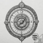 A linework tattoo of a time-turner, intricate… – tattoo sketch (№1751693826_0, 05.07.2025 05:37) — tattoovalue.net