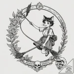 A neo-traditional tattoo of kiki from kiki’s… – tattoo sketch (№1751694239_0, 05.07.2025 05:43) — tattoovalue.net