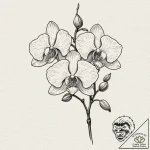 Orchid, ink illustration for tattoo, minimali… – tattoo sketch (№1751694397_0, 05.07.2025 05:46) — tattoovalue.net