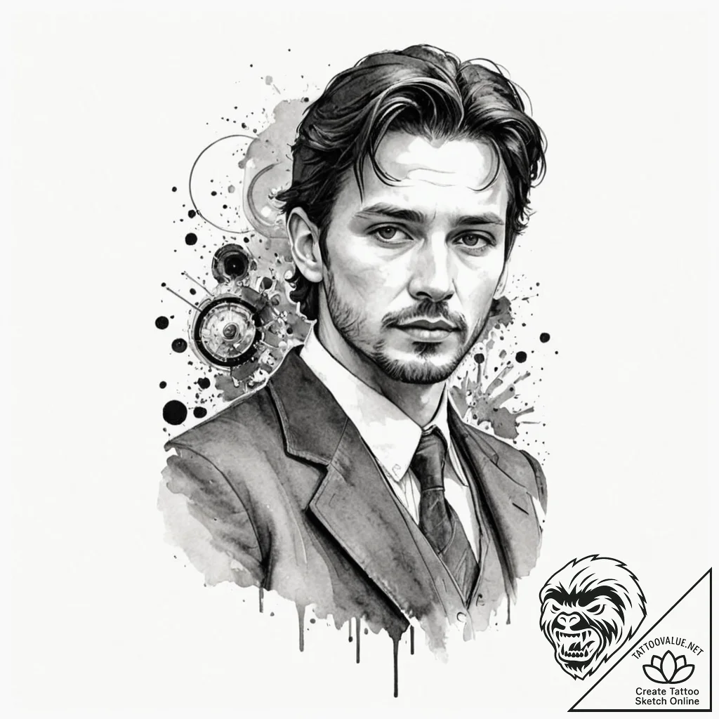 A watercolor sketch of the main character fro... - tattoo sketch (№1751694480_0, 05.07.2025 05:48) — tattoovalue.net