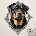 Rottweiler, artistic tattoo sketch, subtle dr… – tattoo sketch (№1751694810_0, 05.07.2025 05:53) — tattoovalue.net