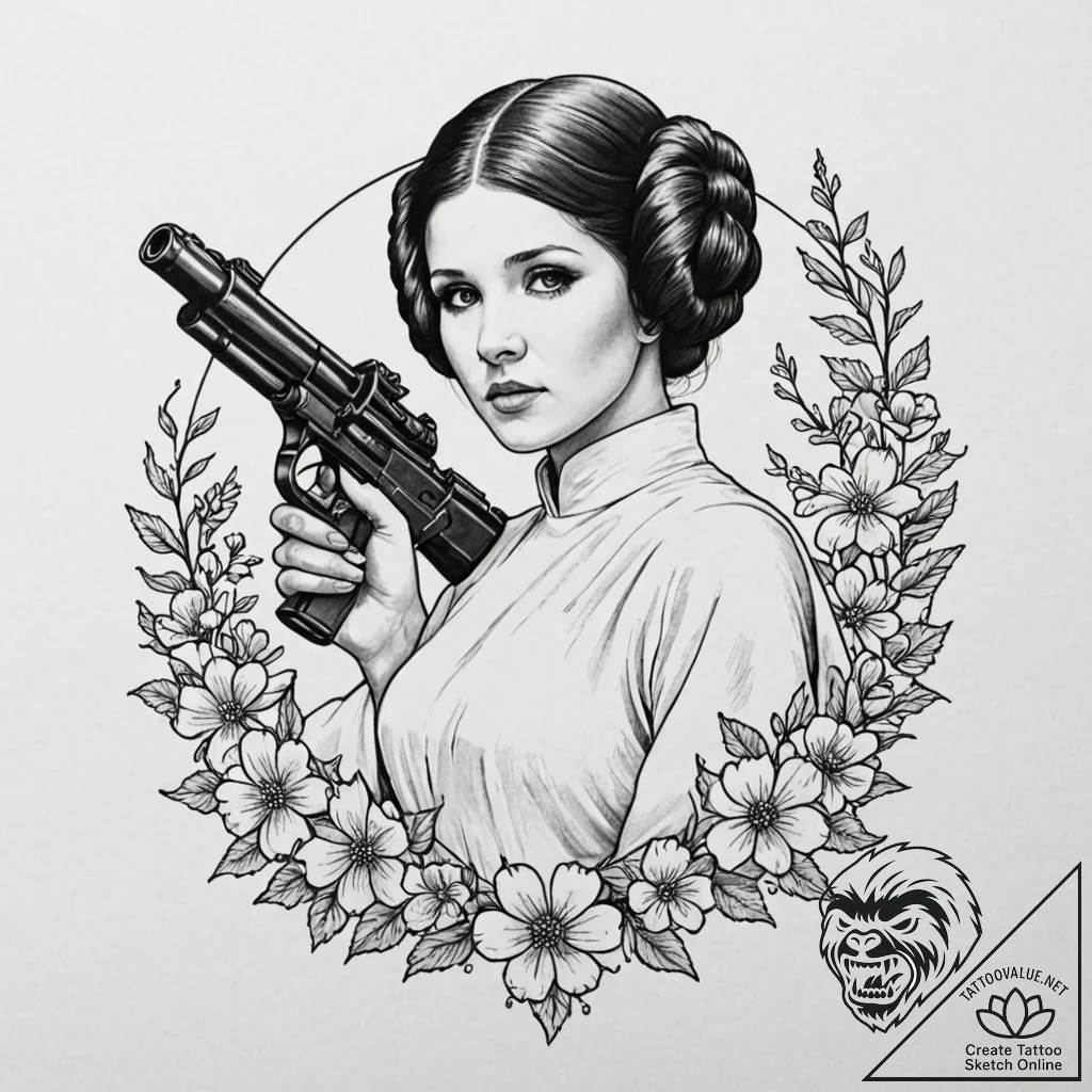 17. a beautiful linework tattoo design of pri... - tattoo sketch (№1751695236_0, 05.07.2025 06:00) — tattoovalue.net