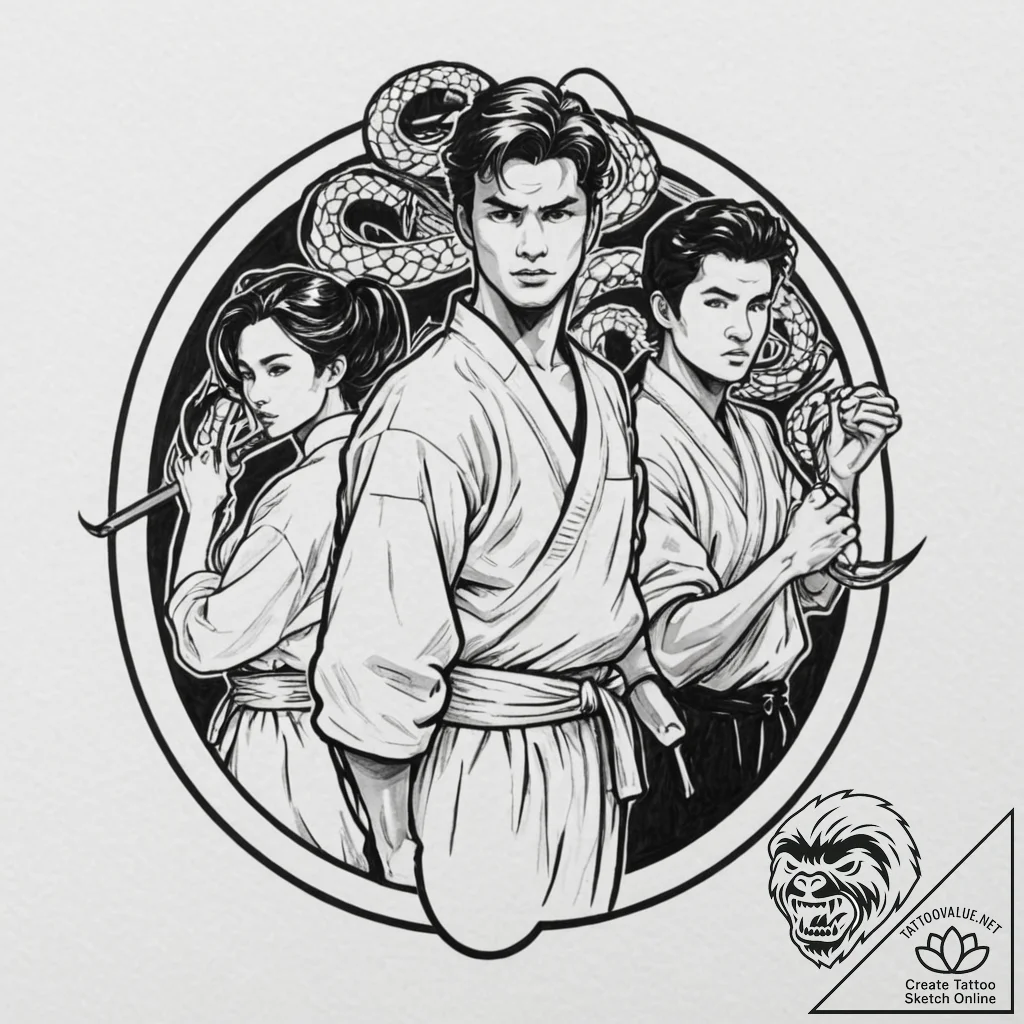 A neo-traditional tattoo of the main characte... - tattoo sketch (№1751696882_0, 05.07.2025 06:28) — tattoovalue.net