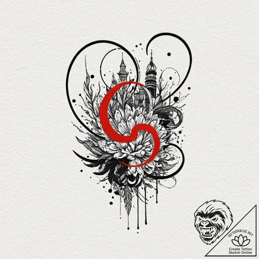 A watercolor design of the protomolecule, bea... - tattoo sketch (№1751697052_0, 05.07.2025 06:30) — tattoovalue.net
