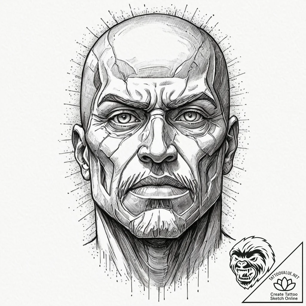 A watercolor tattoo of the colossal titan pee... - tattoo sketch (№1751697391_0, 05.07.2025 06:36) — tattoovalue.net