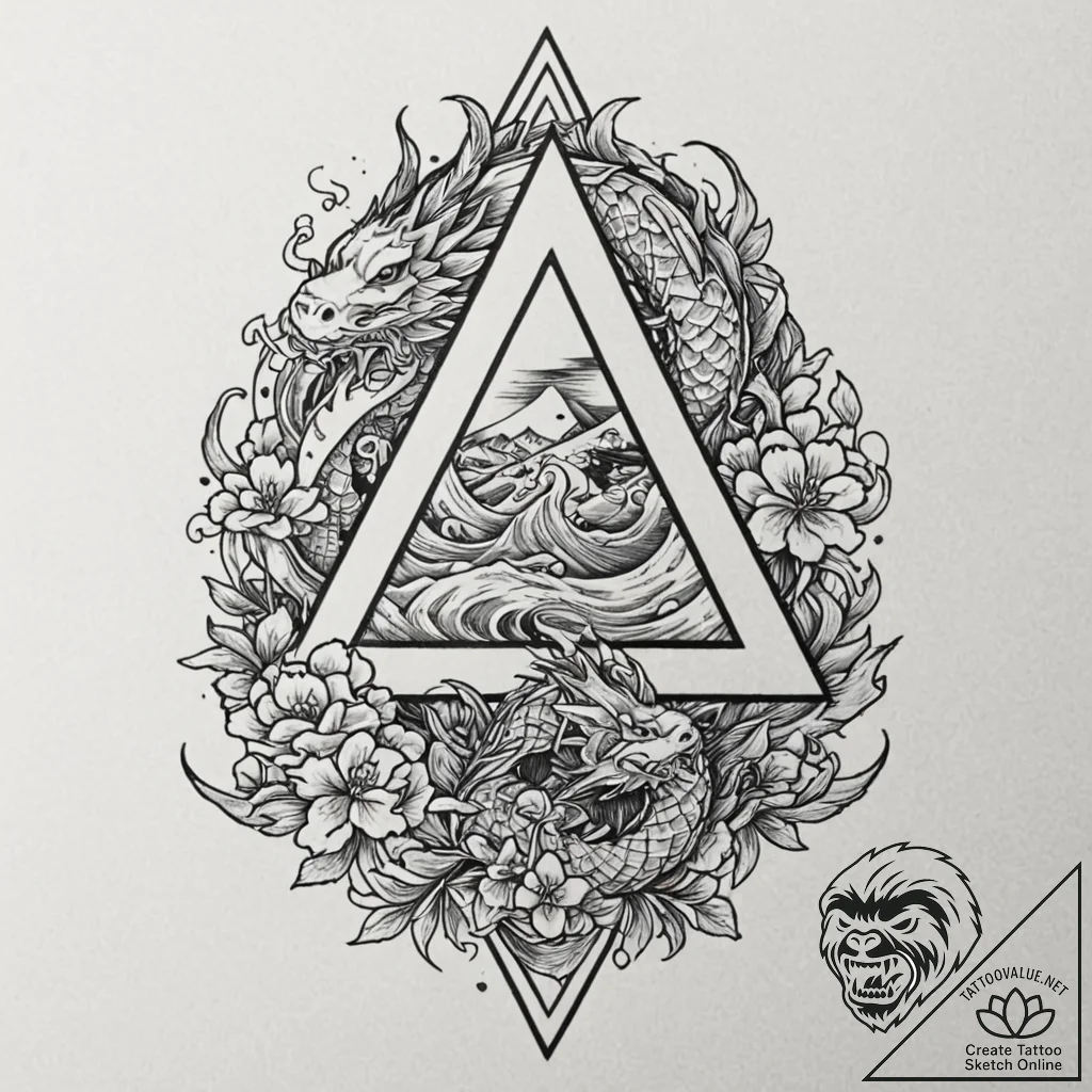 The triforce (from the legend of zelda), tatt... - tattoo sketch (№1751700061_0, 05.07.2025 07:21) — tattoovalue.net