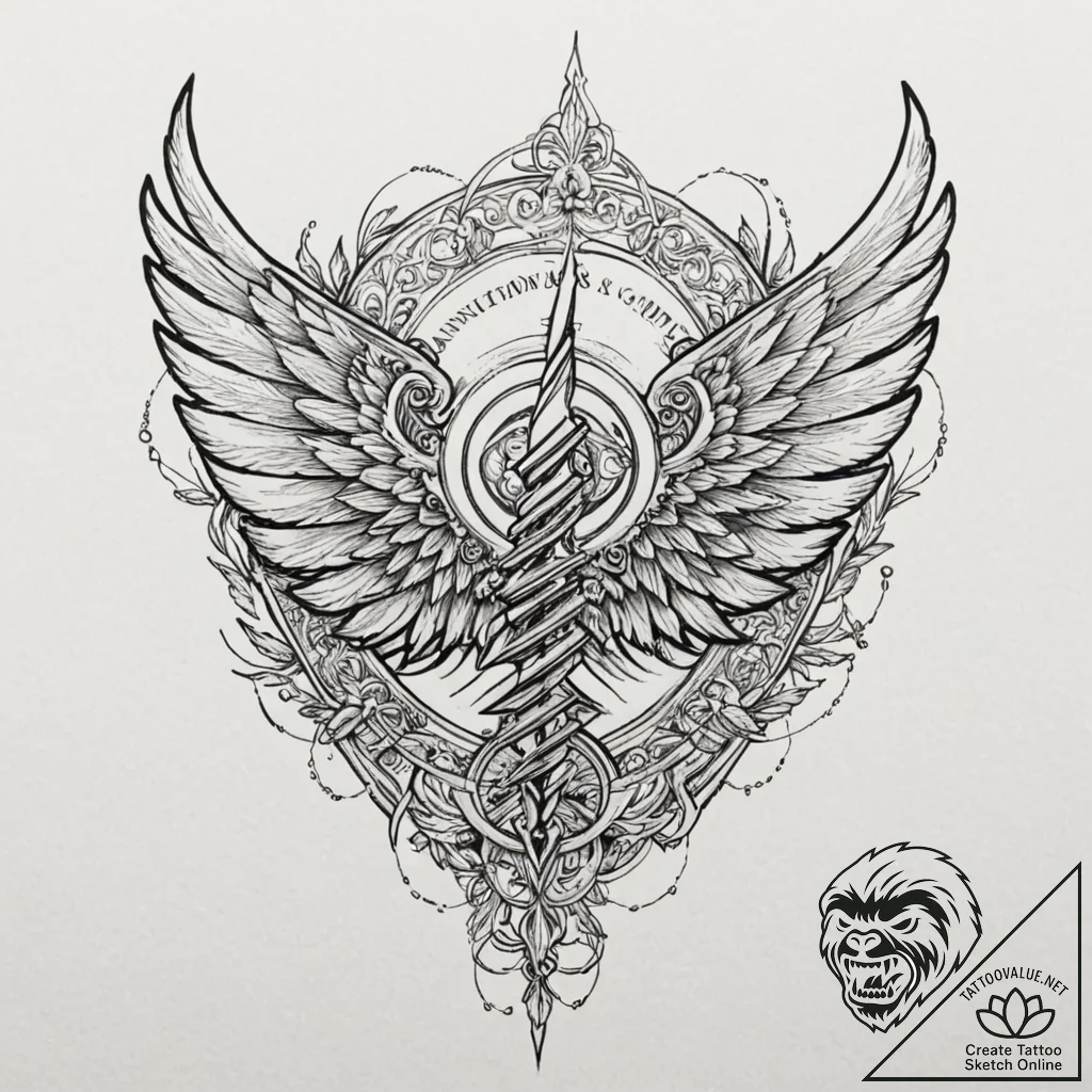 A neo-traditional tattoo of the survey corps... - tattoo sketch (№1751700659_0, 05.07.2025 07:30) — tattoovalue.net