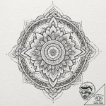 A dotwork landscape, tattoo line art, geometr… – tattoo sketch (№1751700898_0, 05.07.2025 07:34) — tattoovalue.net