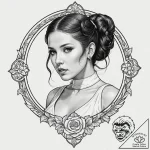 Chicano style portrait of a beautiful, tattoo… – tattoo sketch (№1751702003_0, 05.07.2025 07:53) — tattoovalue.net