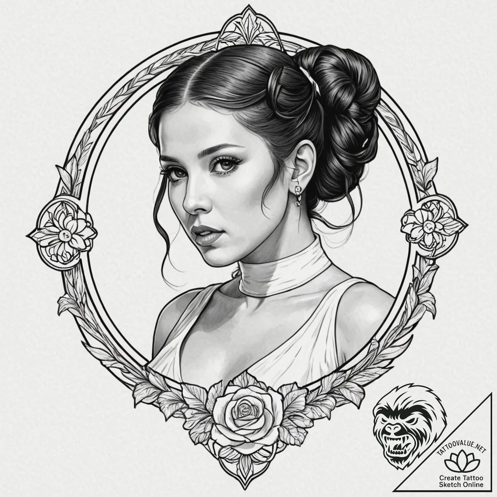Chicano style portrait of a beautiful, tattoo... - tattoo sketch (№1751702003_0, 05.07.2025 07:53) — tattoovalue.net