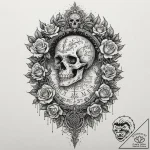 A dotwork tattoo design of the doors of durin… – tattoo sketch (№1751702443_0, 05.07.2025 08:00) — tattoovalue.net
