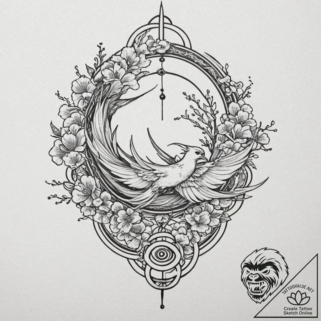 A minimalist tattoo of zireael, ciri's swallo... - tattoo sketch (№1751702700_0, 05.07.2025 08:05) — tattoovalue.net