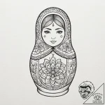 Matryoshka doll (is there, but can be a set),… – tattoo sketch (№1751703551_0, 05.07.2025 08:19) — tattoovalue.net